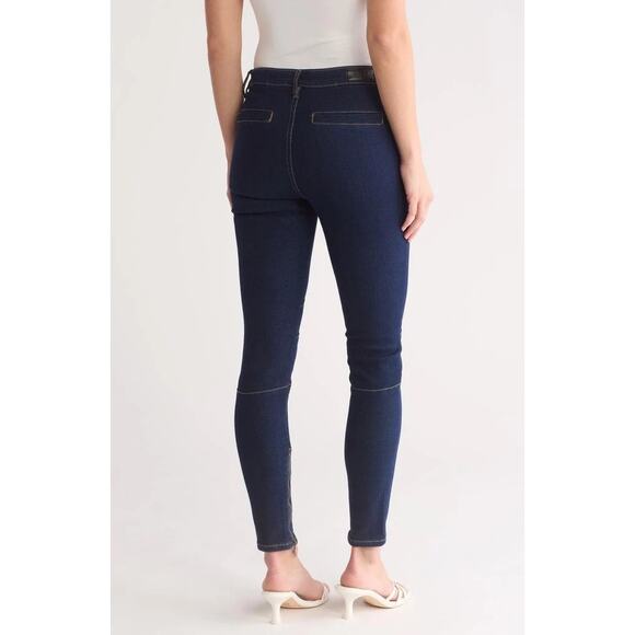 PTCL Ethikal Brand Moto Stitched Skinny Ankle Jeans Size 26 Blue Mid Rise Casual - Picture 2 of 9